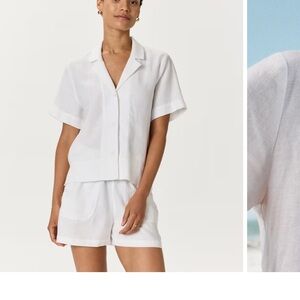 Quince White 100% linen blouse